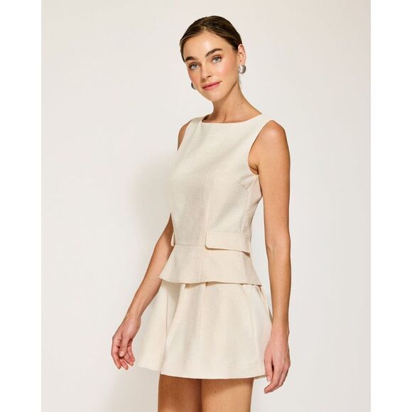 Line & Dot Greta Halter Maxi Dress in cream size S NWOT $173 - Picture 4 of 7